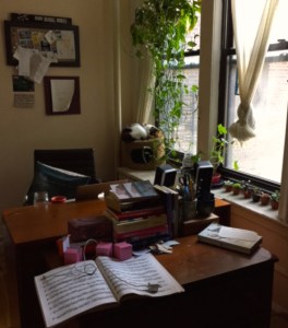 Rachel's cat, Simone,  and  sheet music